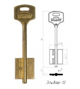 заготовка ключа ЭЛЬБ-12 (ELB12D) конаково