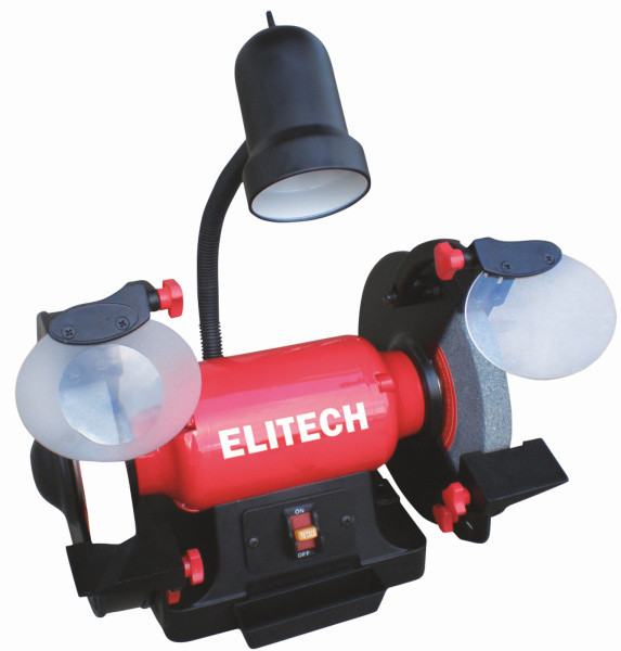 Станок заточный Elitech СТ 6020С (E2013.011.00) 600Вт,2980об/мин,шлиф.круг-200х32х25мм,30м/с,14.3кг,лампа