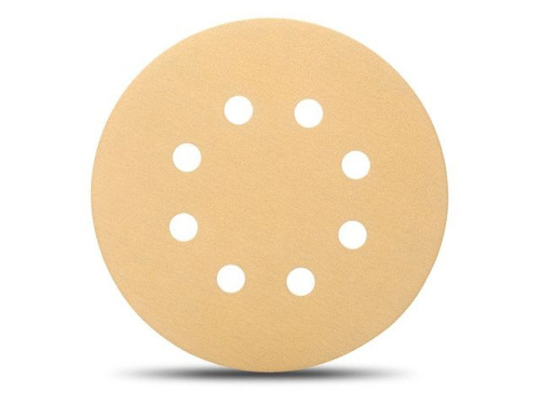 Круг шлифовальный GOLD B312T (5 шт; 125 мм; на липучке; 8 отв; золотистый; P40) SUNMIGHT 58103