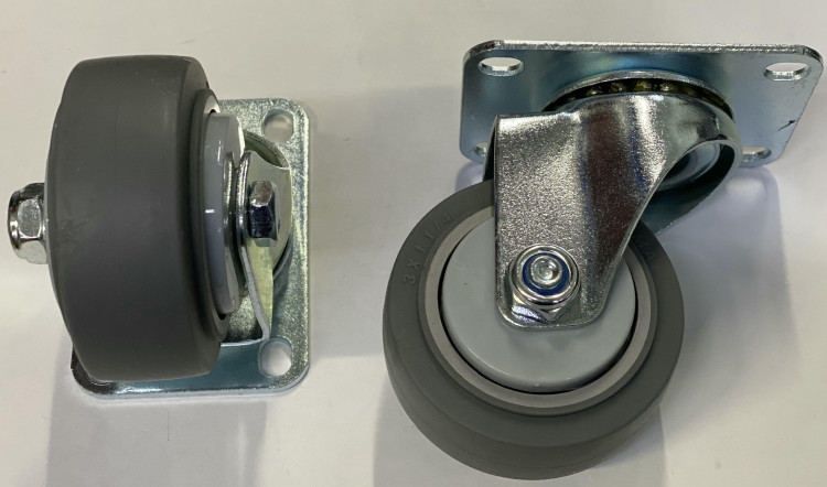 Колесо промышленное 75мм поворотное серое с подшипником