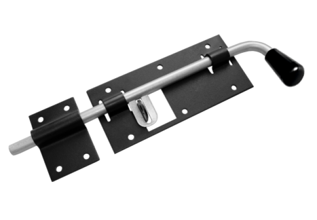 Засов "Домарт" гаражный с проушиной 400мм мод.2 d-16мм (черный)