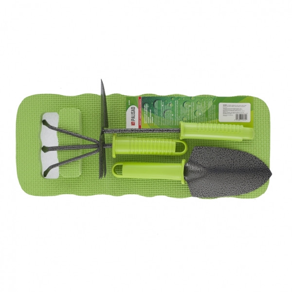 Набор садовый из 4-х предметов.(Рыхлитель,мотыжка,совок и коврик)