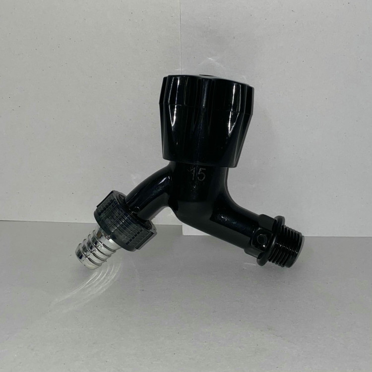 Кран водоразборный 1/2 н/резьба (чёрный) HYA24