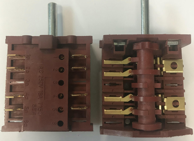 Переключатель режимов мощности духовки RIKA ПМ-5 (конт. 4+4 снаружи 3501)