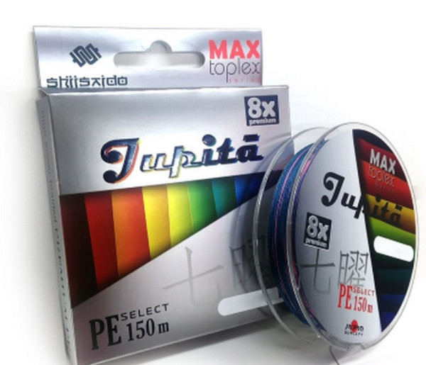 Шнур плетеный "Shii Saido" Jupita 8X, L-150 м, d-0,205 мм, test-9,06 кг, multicolor