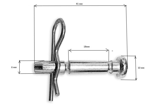 Болт срезной шнека 6мм со шплинтом