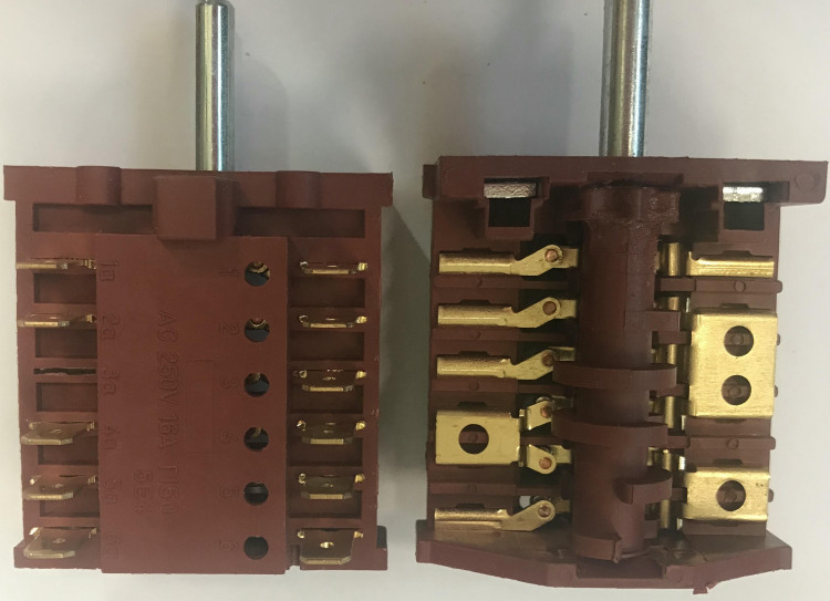 Переключатель режимов мощности духовки RIKA ПМ-7 (конт. 5+6 снаружи 3702)