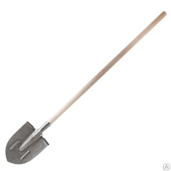 Лопата штыковая с черенком (рессорно-пружинная сталь) остроконечная