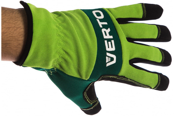 Перчатки рабочие, кожа синтетическая и эласт.ткань, размер 9" VERTO