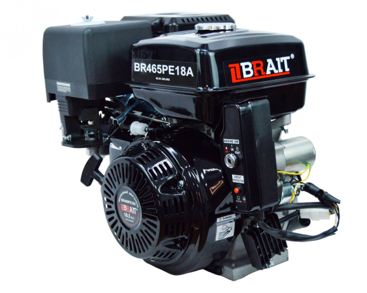 Двигатель BRAIT-465PE 18A (18,5л.с., электро запуск, с катушкой 18A, вал 25мм)