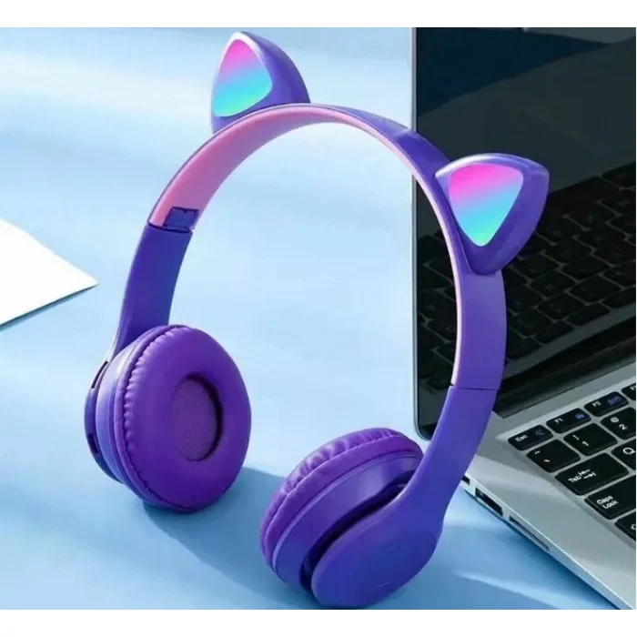 Беспроводные наушники P47M со светящимися кошачьими ушками