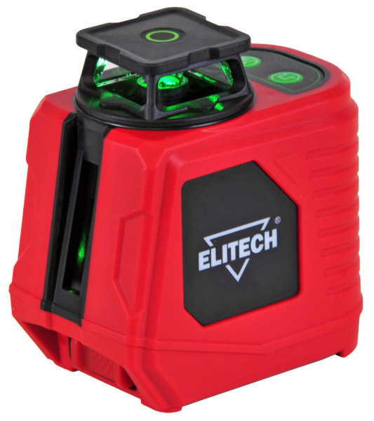 Лазерный нивелир ELITECH ЛН 360/1-ЗЕЛ E0306.016.00 25м, 2гор/2верт, ±0,2мм/м, 1/4", 0,4кг, 4х1.5B, AA/пальч.(R6;LR6;FR6)