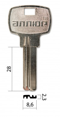 Заготовка для ключа AP-1D АЛЛЮР (8,5 мм)