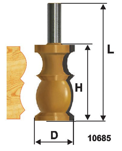 Фреза кром фигурная ф32х57мм хв 12мм (46420)