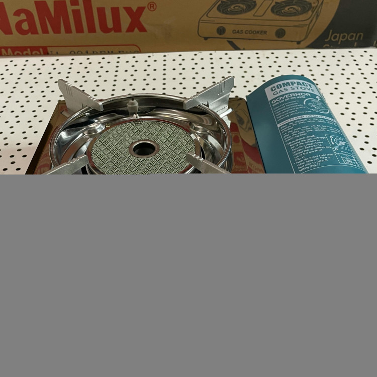 Плита NaMilux NA-P3871PS голубая- крышка нержавейка, под баллончик, конфорка Керамика, МИНИ