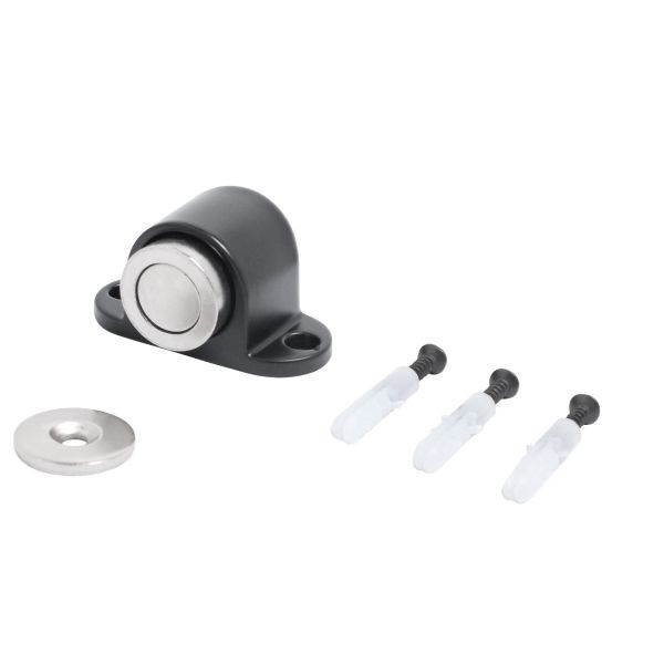 Ограничитель двери напольный магнит (черный матовый)