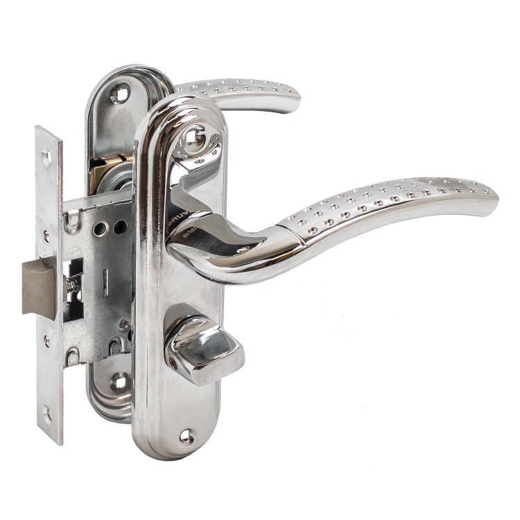 Защелка с ручками &quot;БУЛАТ&quot; 1-Д01.04 ЛЕВЫЙ (2070-47) СР (хром) (12)