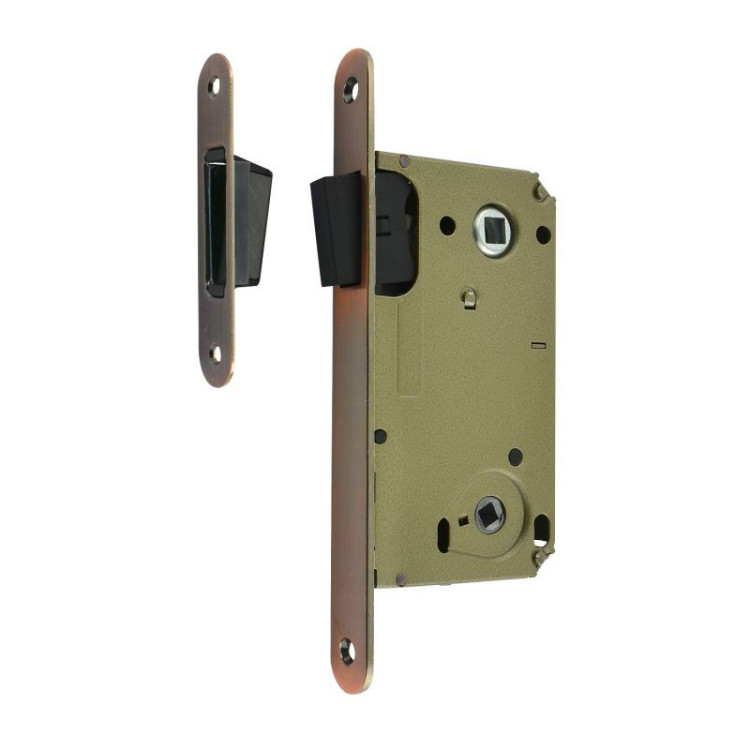 Корпус замка "НОРА-М" 13М-90мм (стар.медь) под фикс. с отв. планкой