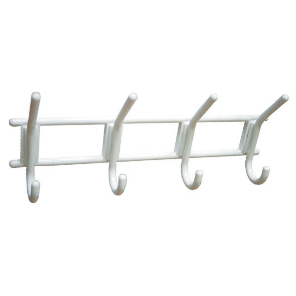 4-х крючковая вешалка (белая) пластик (20)