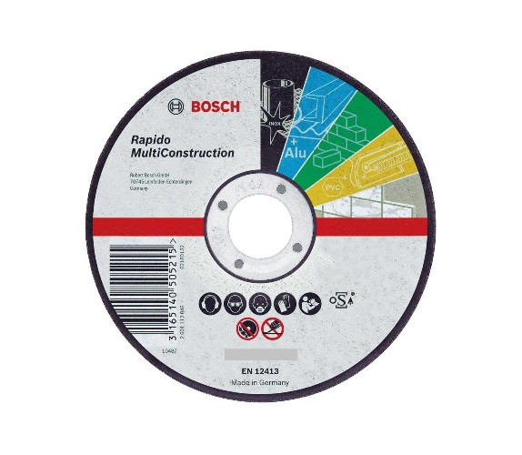 Круг отрезной Rapido MultiConstruction для УШМ (125х1,6х22,2 мм) Bosch 2608602383