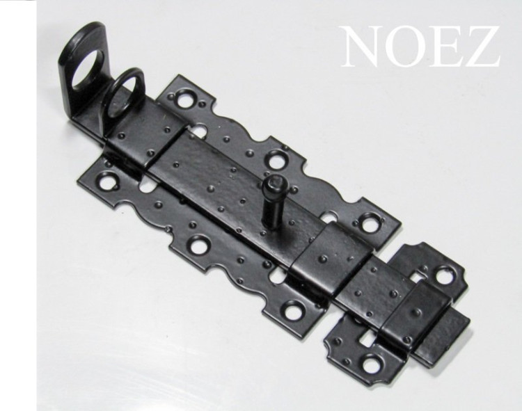 Задвижка дверная НОЭЗ ЗД-110-Пр-S (проушины) черный матовый (10)