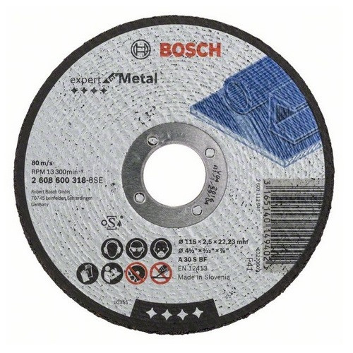 Круг отрезной по металлу A 30 S BF Bosch 115х2,5х22,23 мм 2608600318