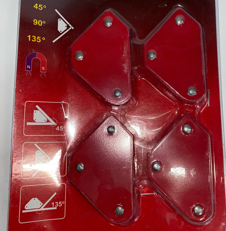 Магнитный держатель для сварки 3 угла, набор 4шт. (45º/90º/135º) усилие 5кг J3