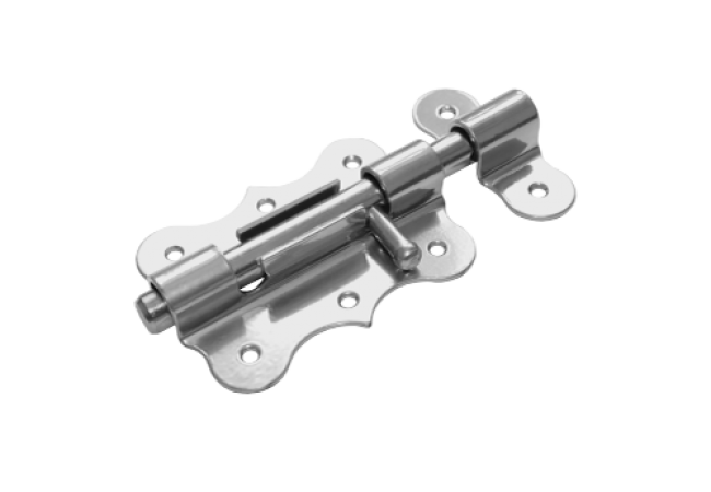 Засов "Домарт" дверной фигурный ЗДФ-100мм d-13мм (хром) (10)