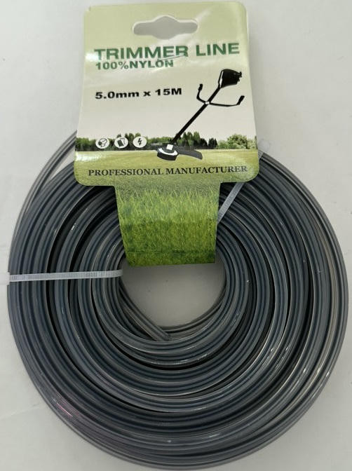 Леска триммерная 5,0мм (15м) звезда, усиленная, нейлон 100% HOZ