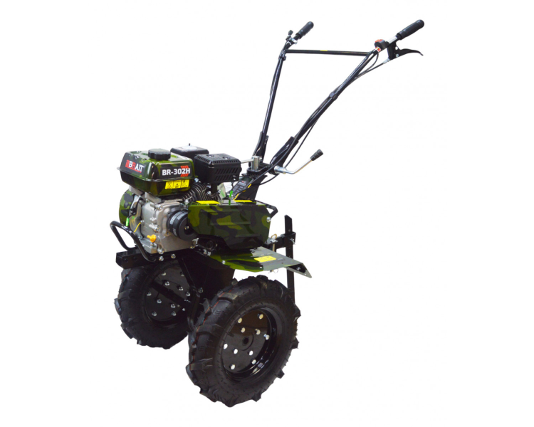 Мотоблок бензиновый BRAIT-302H Камуфляж | 7 л.с | (колесо 4*10, чугунный редуктор)