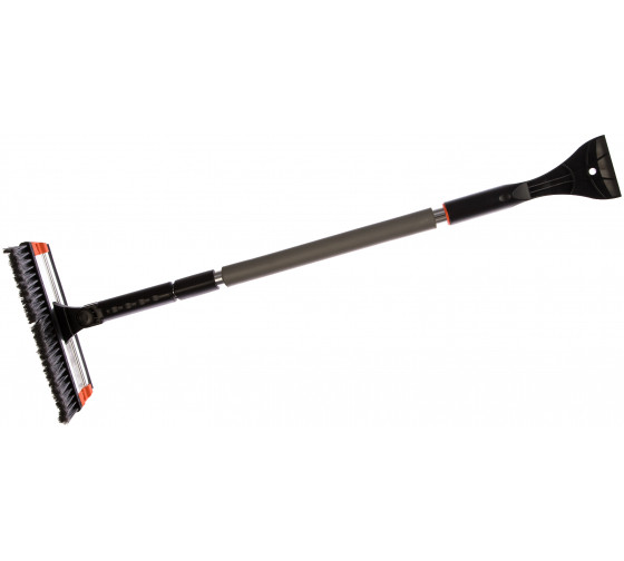 Щетка-сметка для снега со скребком и водосгоном телескопическая, поворотная голова Stels