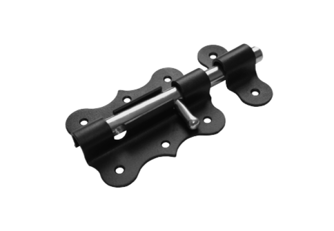 Засов &quot;Домарт&quot; дверной фигурный ЗДФ-100мм d-13мм (черный) (10)