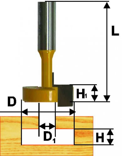 Фреза пазовая конструкционная ф12,7мм Т-обр хв 8мм (46101)