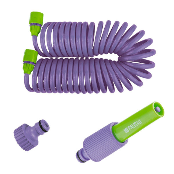 Шланг спиральный 7,5м x 10мм с поливочным набором