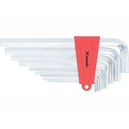 Набор ключей шестигранных 9 шт HEX, 2-12 мм, CrV, короткие с сатинированным покрытием Matrix