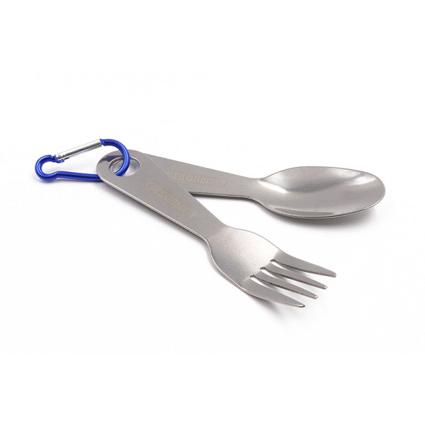 Набор столовых приборов "СЛЕДОПЫТ", на карабине (ложка, вилка)