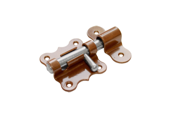 Засов "Домарт" дверной фигурный ЗДФ-60мм d-13мм (коричневый металлик) (10)