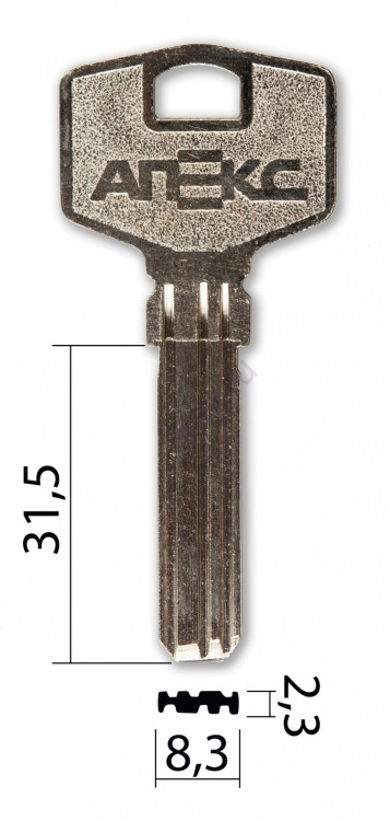 Заготовка для ключа APK - 5 металл