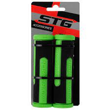 Грипсы Novatrack 110мм, черный/салатовый