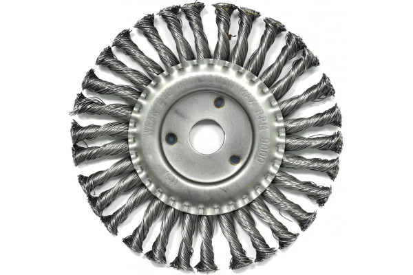 Щетка плоская (175х22.2 мм; витая; сталь 0.5 мм) для УШМ Elitech 1820.073600