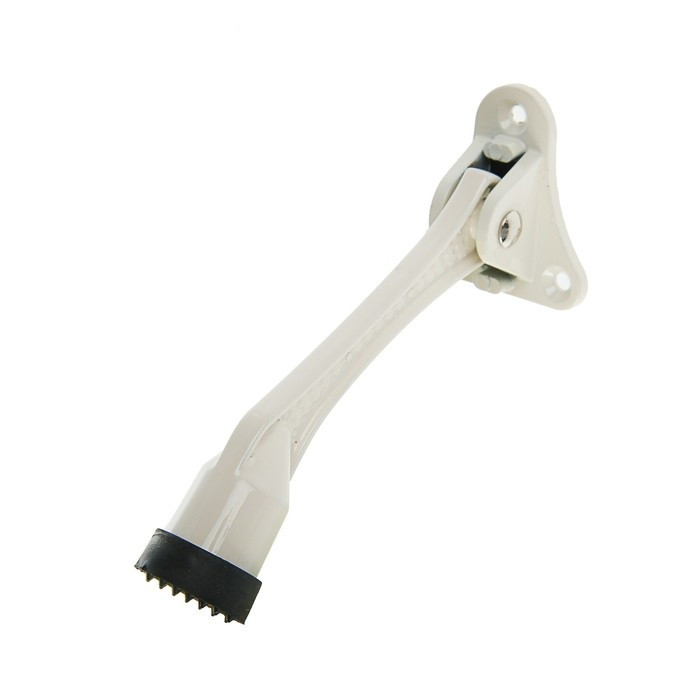 Фиксатор дверной КН-130 WW белый (козья ножка) (30)