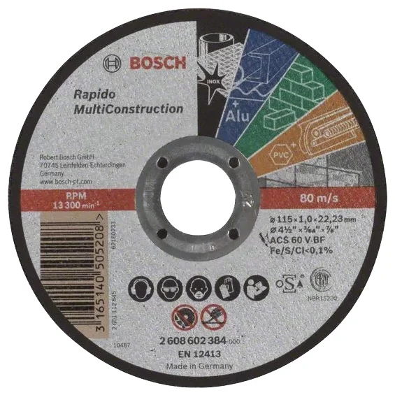 Круг отрезной BOSCH MULTICONSTRUCT 115x1.0мм