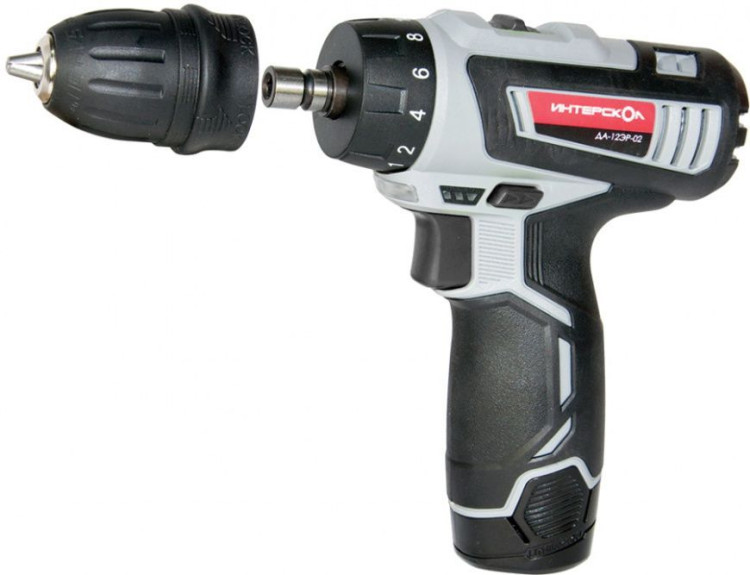 Аккумуляторная дрель-шуруповерт Интерскол ДА-12ЭР-02 Li 1,5Ач (Бсп патрон)