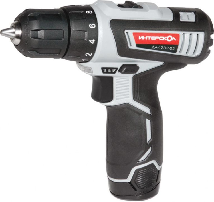 Аккумуляторная дрель-шуруповерт Интерскол ДА-12ЭР-02 Li 1,5Ач (Бсп патрон)