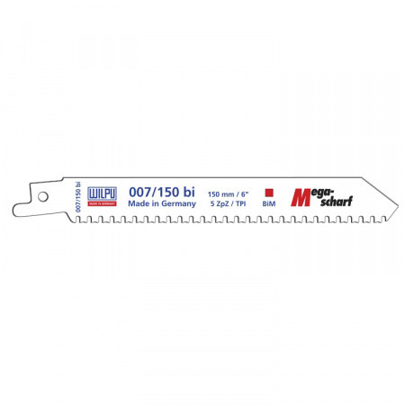 Полотно сабельное 007/280 bi (1 шт; 280х19х0.9 мм; 5 TPI) WILPU 1862800005