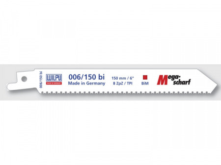 Полотно сабельное 006/150 bi (1 шт; 150х19х0.9 мм; 8 TPI) WILPU 1851500005