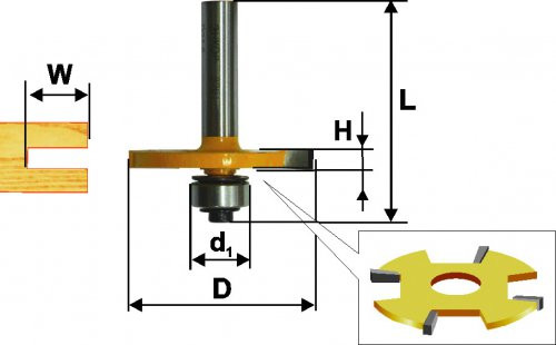 Фреза кромочная фальцевая ф50,8х4мм 2 хв. 8/12мм