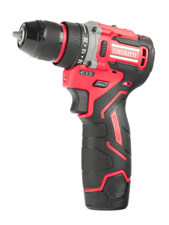 Аккумуляторная дрель-шуруповерт FELISATTI 12В (кейс, 2 аккум.2,0Ач)(ЗУ слайдерного типа)