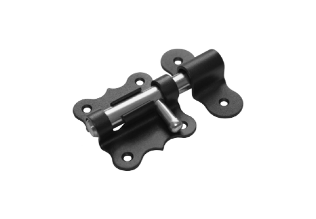 Засов &quot;Домарт&quot; дверной фигурный ЗДФ-60мм d-13мм (черный) (10)