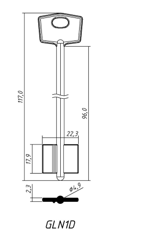 Заготовка для ключа GLN1D Конаково
